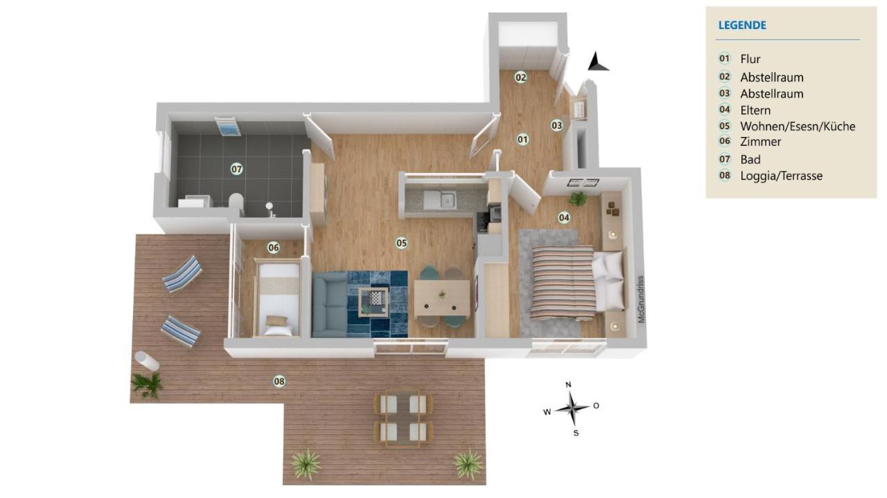 Seeblick Nordlicht, Exklusive Wohnung Mit Terrasse Wangerooge Exteriör bild